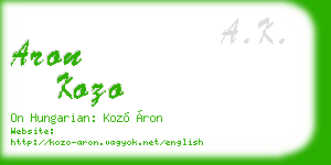 aron kozo business card